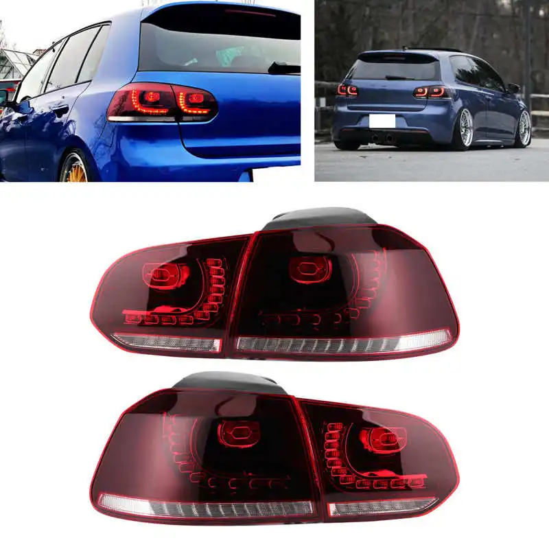 

VLAND R-Look Full LED Dynamic Tail Lights Cherry Red Lens For Volkswagen Golf Mk6 GTI GTD R R20 2009-2013