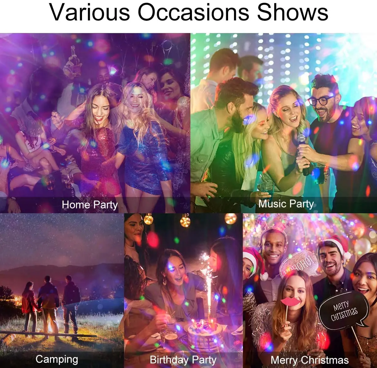 

Mini Disco Light,3P Sound Activated LED Lights Halloween DJ Disco Stage Multicolor Magic Strobe Light for Church Karaoke Wedding