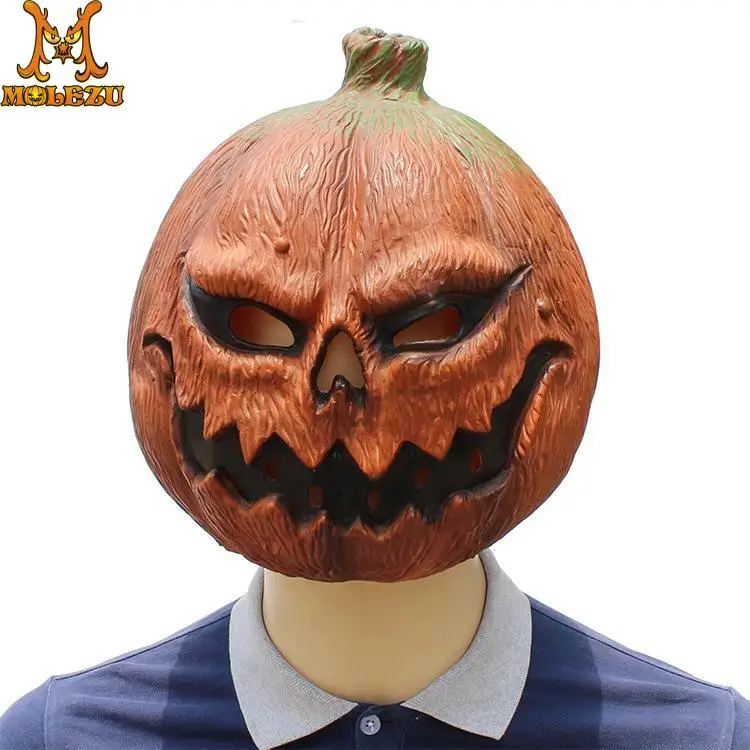 

Molezu Halloween Pumpkin Head Spoof Latex Mask Adult Party Costume Mask Horror Carnival Cosplay Party Props