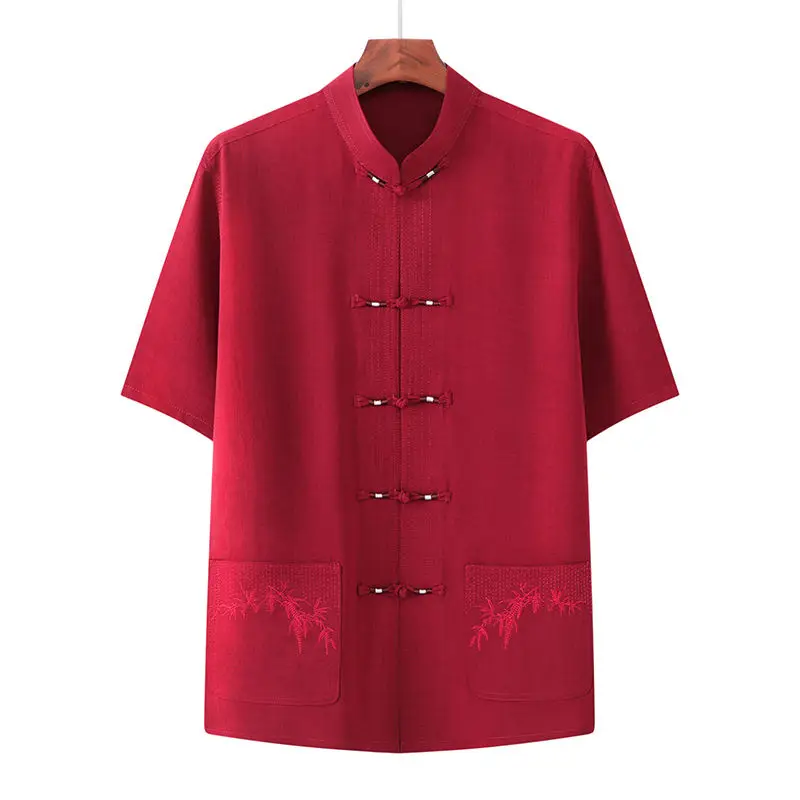 

Chinese Style Kung Fu Suit Men Cotton Cheongsam Top Traditional Chinese Clothes Tang Suit Vintage Oriental Shirts Tangzhuang