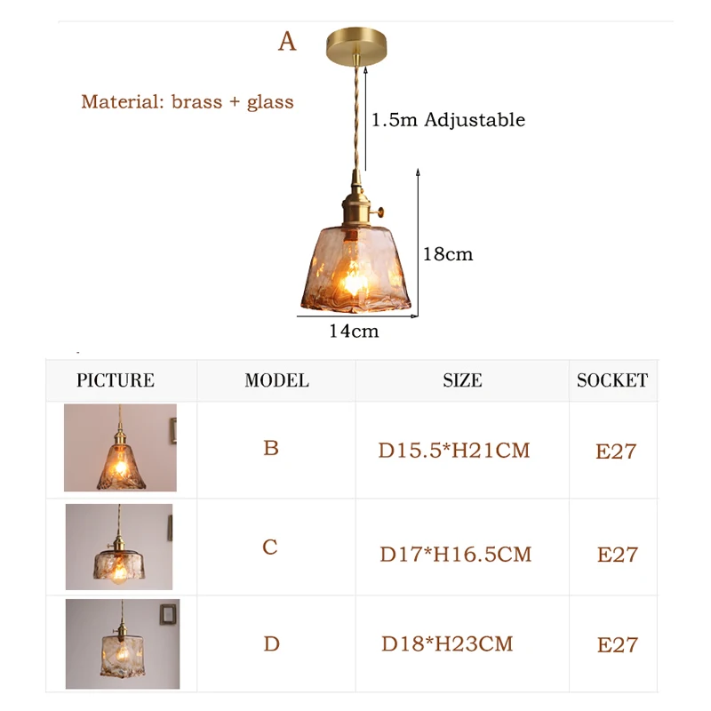 

Home Nordic Modern Brass Glass Pendant lights Kitchen Restaurant Bar living room bedroom hanging Pendant lamp