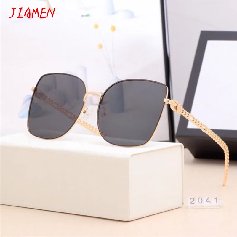 

2021 Trend Fashion Luxury Brand Designer Polarized UV400 Oversized Cat Eye Shades Sunglasses Women Anti-Glare Decorative Glasses