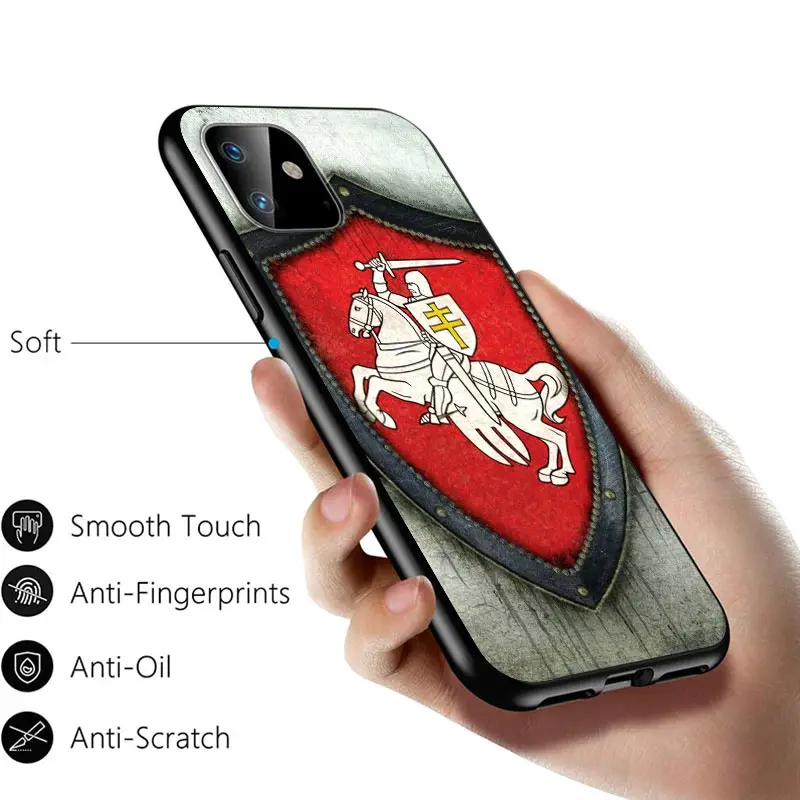 

Belarus flag For Apple iPhone 12 11 Pro Max mini XS Max XR X 8 7 6 6S Plus 5S SE 2020 Soft Black Phone Case
