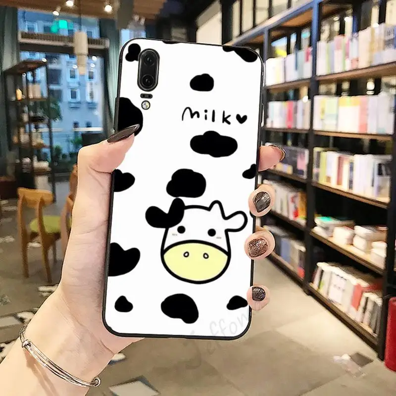 

Cute Cow print Milk animal Phone Case For Huawei honor Mate P 10 20 30 40 Pro 10i 9 10 20 8 x Lite