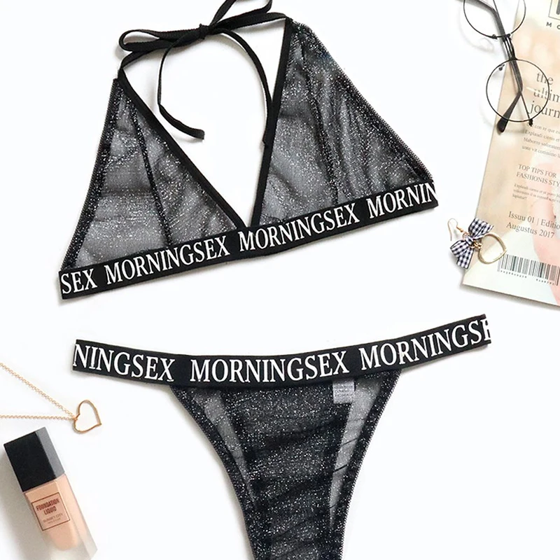 

Vime Bras G-string Sets Sexy Bralette Bra Set Women Lingerie Glitter Babydoll Underwear Sleepwear Nightwear Women's Intimates