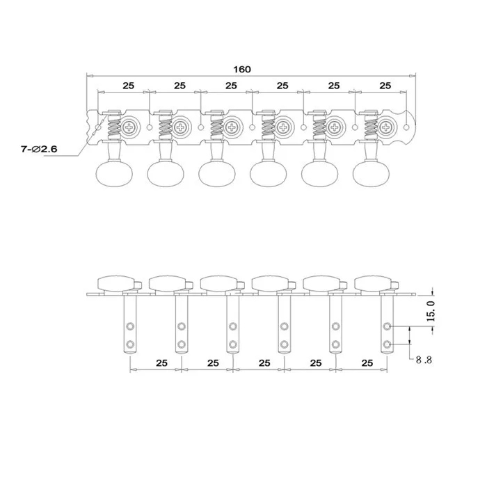 Хромированные тюнинговые тюнеры из нержавеющей стали 6R6L с белой пластиковой