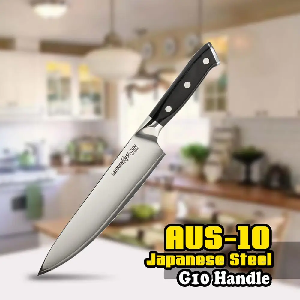 TUO CUTLERY Chef Knife - 3 Layers AUS-10 Japanese High Carbon Kitchen Knife with Ergonomic G10 Black Handle