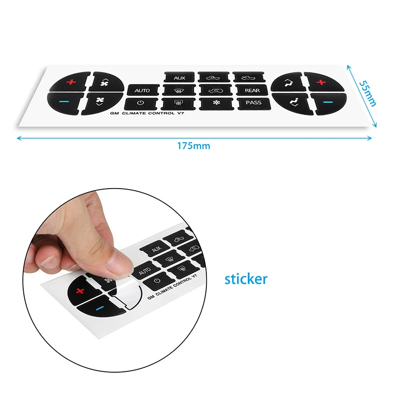 

2PCS Stickers AC Central Control 19 Key 175*55mm AC Dash Button Dash Replacement