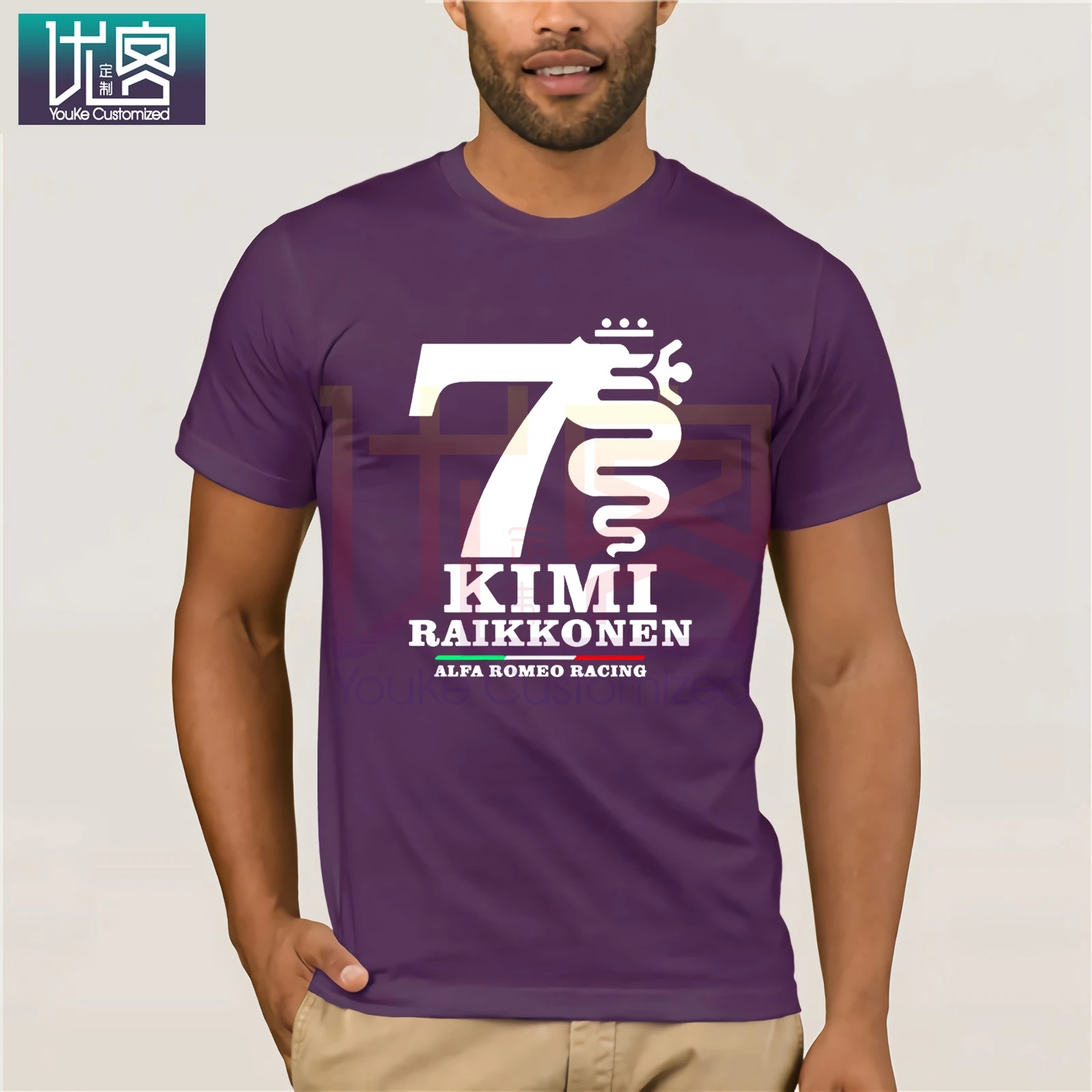Kimi Raikkonen Alfa Romeo Racing Футболка мужская забавная футболка с принтом женские топы