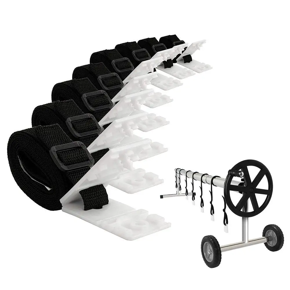 

8pcs Solar Cover Reel Attachment Kit Firm Sturdy Swimming Pool Solar Reel Tube Fit For 10ft To 24ft Wide And More Pool Covers