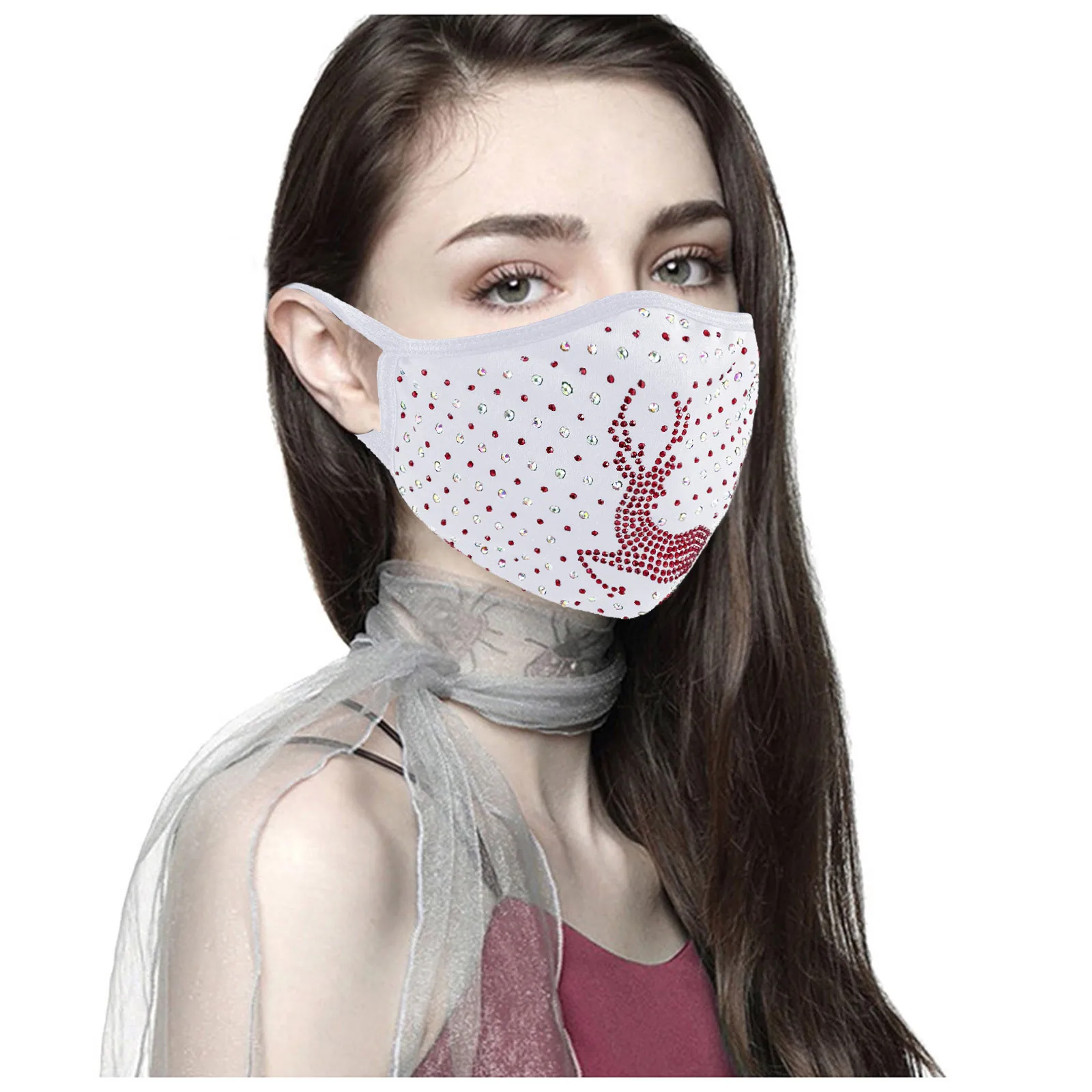 1 шт. Рождественская маска Модные Стразы Золотая с блестками может быть помещен и