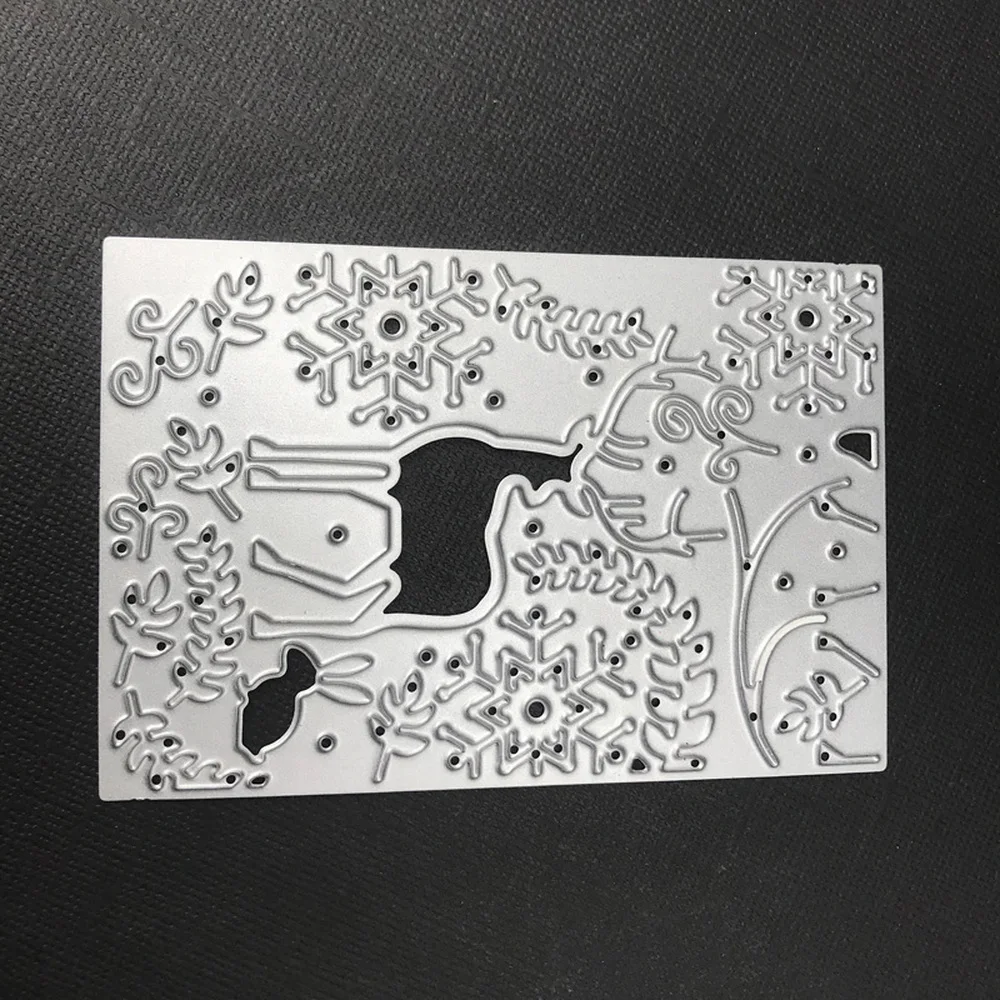 

Rectangle Frame Metal Cutting Dies Christmas Deer Snowflake Stencil For DIY Scrapbooking Decorative Embossing Handcraft Template