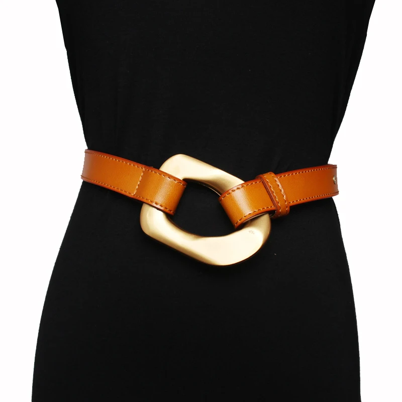 Luxury Brand Gold Buckle Belts for WomenFashion Vintage Leather Corset Belt Ladies Waistband Dress Belt Accessories 2020 new