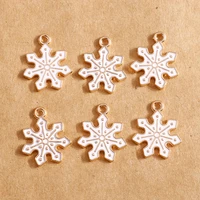 10pcs 1619mm enamel white snowflakes charms for crafts earring pendants for jewelry making diy bracelets necklace charms