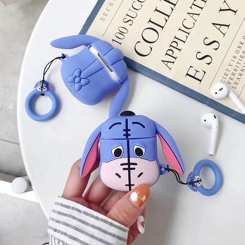 Классные мягкие чехлы для наушников с маленьким осликом Apple AirPods 1 2 3 чехол