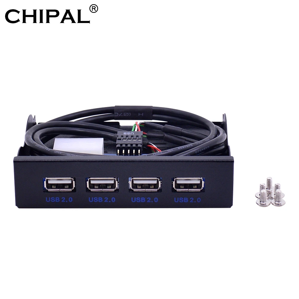 

CHIPAL 4 Ports USB 2.0 Hub USB2.0 Adapter PC Front Panel Expansion Bracket with 10Pin Cable For Desktop 3.5 Inch FDD Floppy Bay