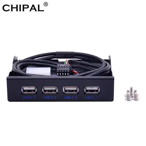 CHIPAL 4 порта USB 2,0 концентратор USB 3,5 адаптер ПК Передняя панель расширительный кронштейн с 10-контактным кабелем для настольного ПК дюйма FDD гиб...