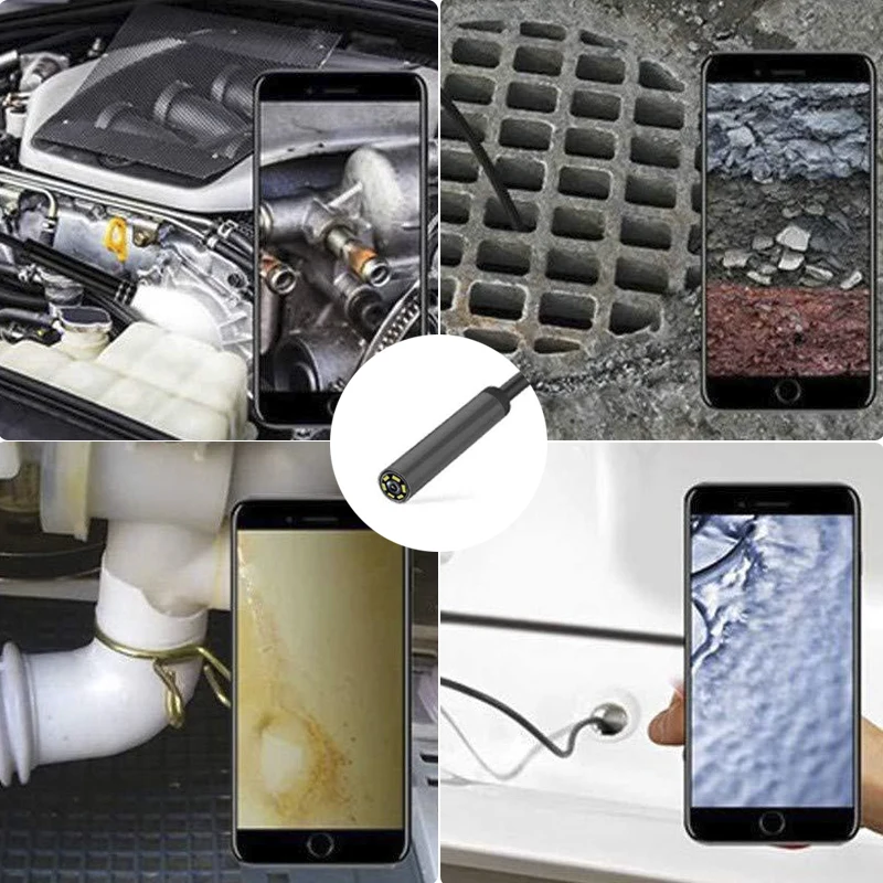 

5.5mm/7mm USB Endoscope Android Pipe Borescope IP67 Waterproof Camera 6 Adjusted LED Support for Android Windows Car Repair Tool