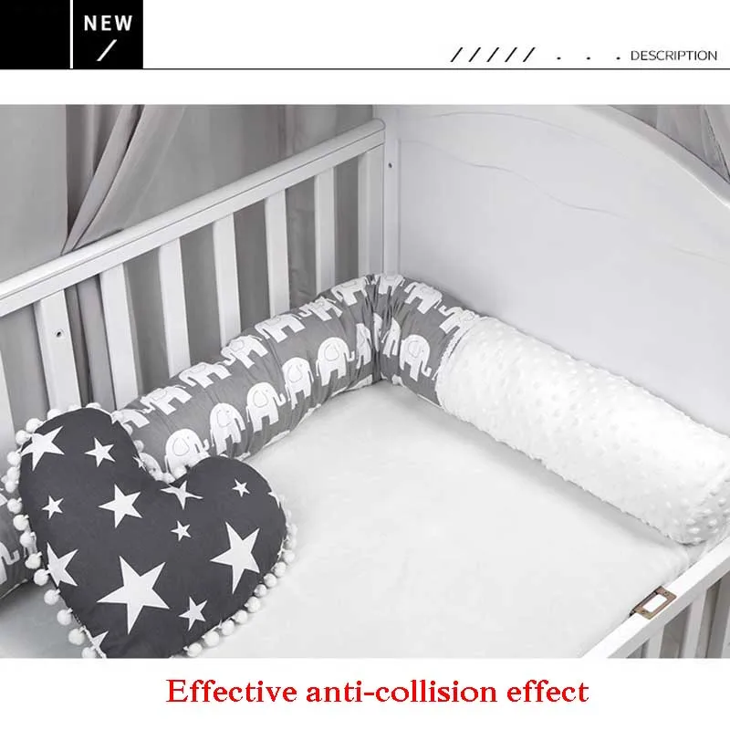Бампер для детской кровати 2 м бампер кроватки с рисунком слона хлопковые мягкие