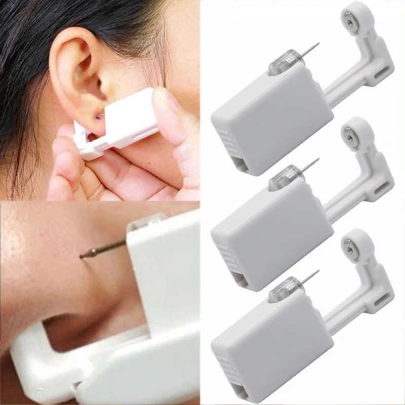 

Set Piercing Kit Asepsis Disposable Sterile Ear Piercing Unit Cartilage Tragus Helix Piercing Gun NO PAIN Nose Piercer Tool