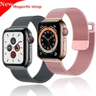 Ремешок для часов Apple watch, металлический, Двухсекционный, из нержавеющей стали, для iwatch 7, 6, se, 5, 4, 3, 2