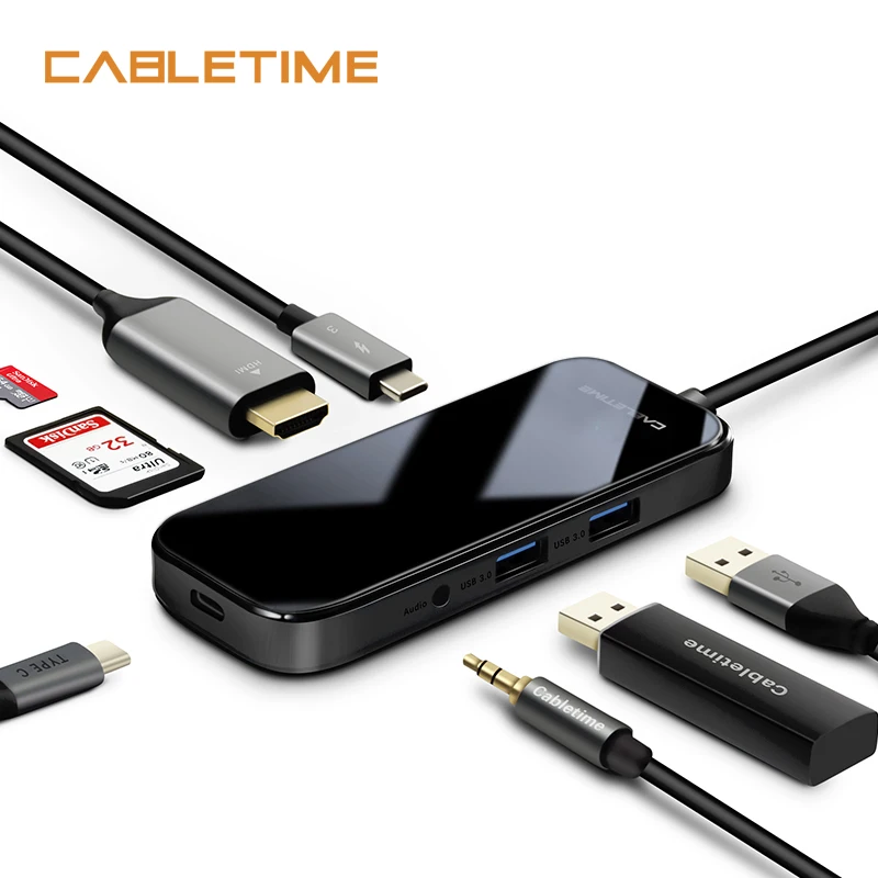 Кабель USB C концентратор к 3 0 HDMI RJ45 адаптер Type для MacBook Pro Air мульти Тип с