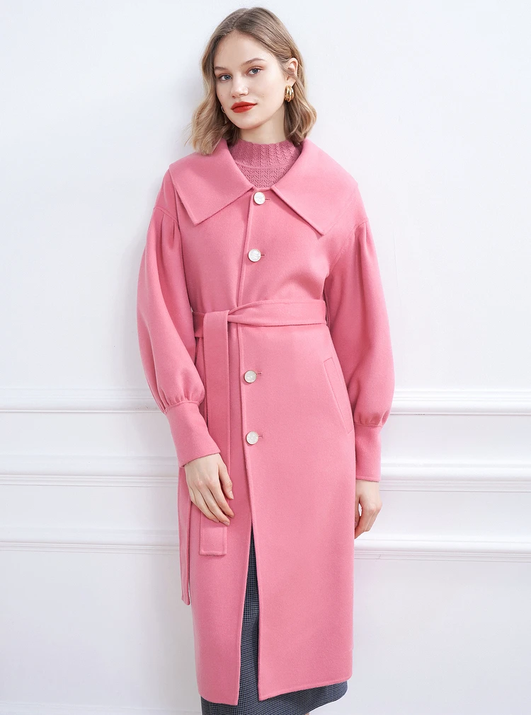 

Shzq женская одежда зима 2021 новый тренд розовый тонкий однобортный шерстяной пиджак