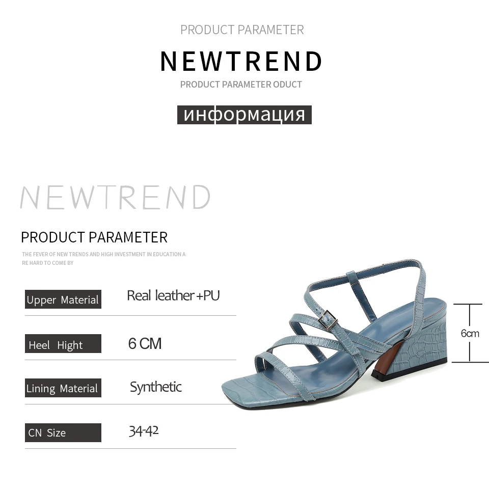 

ENMAYER 2020 Women Sandals Fashion Genuine Leather Stripper Shoes Buckle Strap Cross-Strap Hoof Heels Narrow Band Womens Shoes