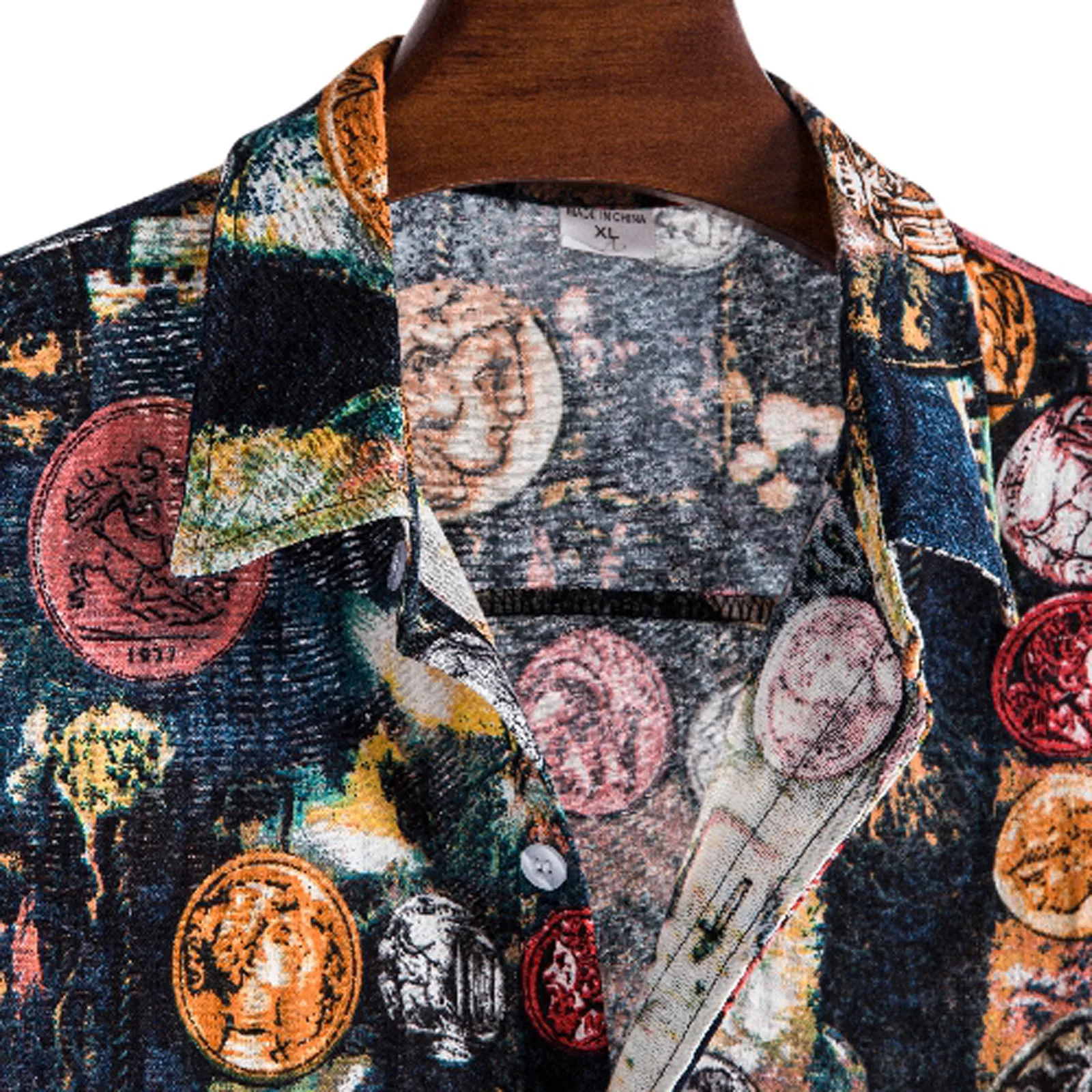 

2021 New Men's Cardigan Short Sleeve Shirt Casual Hawaiian Beach Flower Shirt Summer Fashion Loose Streetwear Turtleneck Shirt