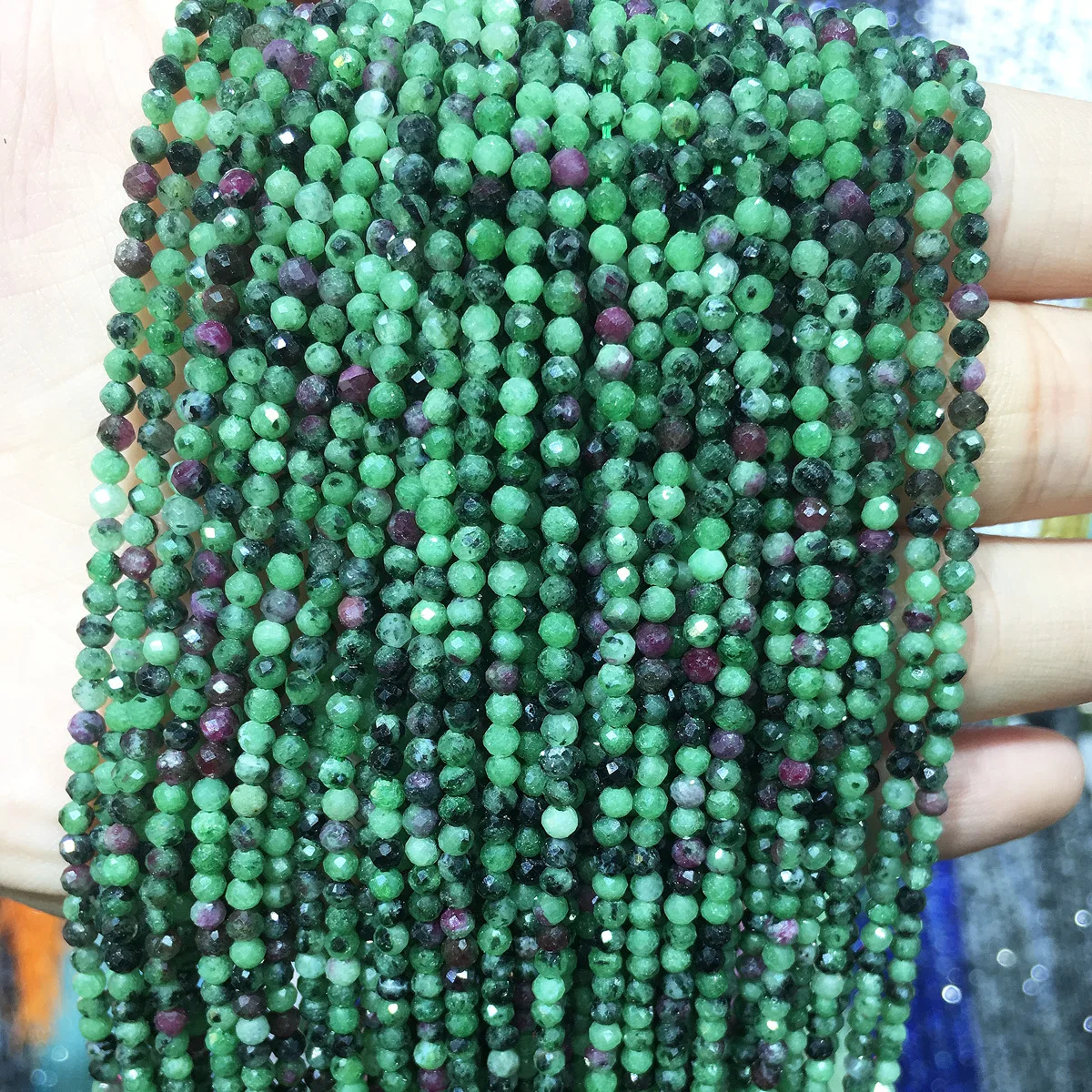 Бусины из натурального красного и зеленого опала 2 мм 3 | Украшения аксессуары