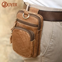 joyir mens waist bag genuine leather belt bag phone pouch vintage man belt pouch waist pack with hook travel male fanny pack%c2%a0