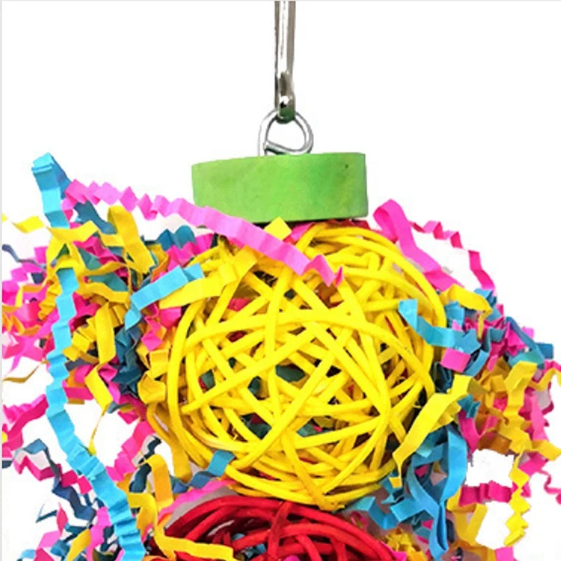 

4PCS Parrot Toys Bird Toys Parrot Chew Toys Parrot Cage Shredder Toy Foraging Hanging Toy