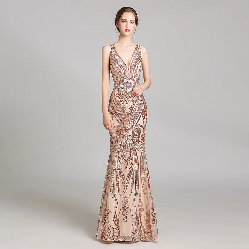 Robe De Soiree, Русалка, вечерние платья, съемный v-образный вырез, аппликация, сексуальный пояс, кристалл, тюль, вечерние платья, реальные фотографии, WT5265