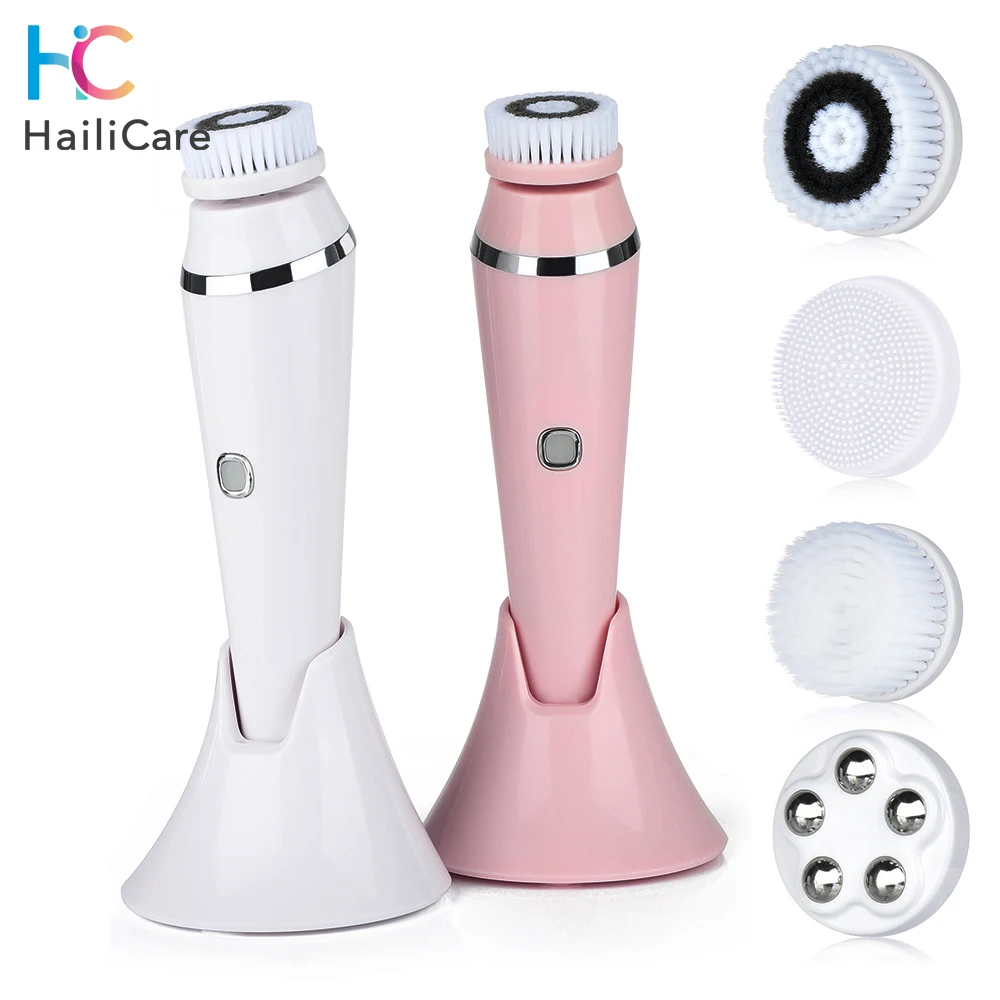 

Электрическая силиконовая щетка для ухода за кожей лица, щетка для лица с звуковой вибрацией, щетка для глубокого очищения пор, мытья черных...