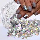 1 мини коробка зеркальные Блестки для ногтей голографические Серебристые Красочные Металлические Эффекты блеск для ногтей пыль пигмент украшение для дизайна ногтей