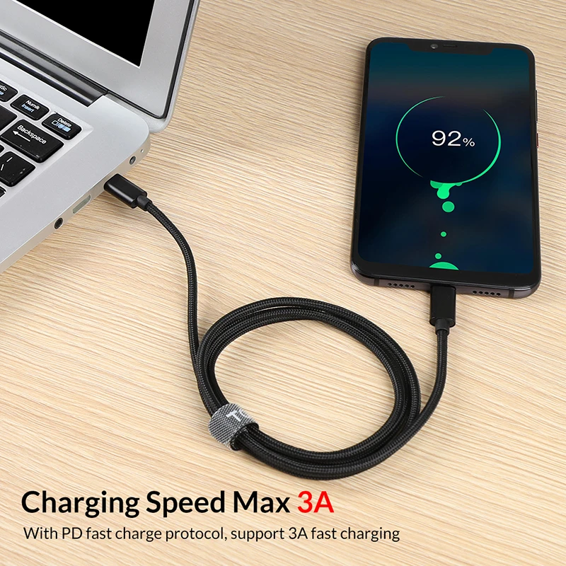 TOPK кабель Переходник USB C на с разъемом типа для Samsung S20 PD 60 Вт MacBook Pro iPad Pro2020 Quick Charge 4