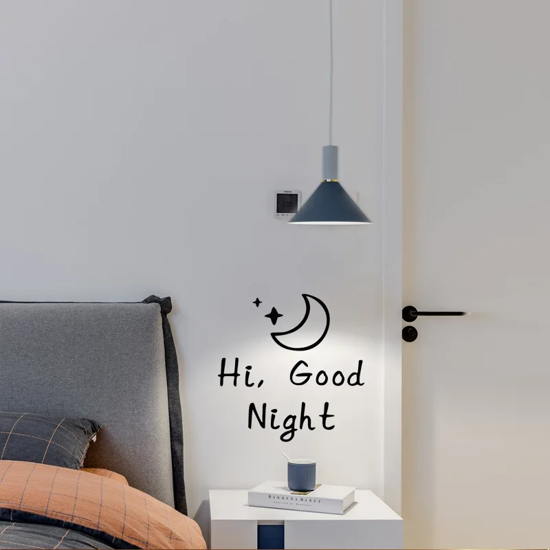 Настенная Наклейка Hi Good Night Mood на английском языке украшение в скандинавском