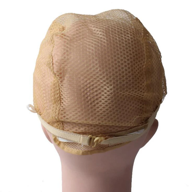 

10pcs Black Breathable Wig Cap Blonde Hairnet Adjustable Nylon Weaving Mesh Wig Caps With Lace Straps For Making Wig