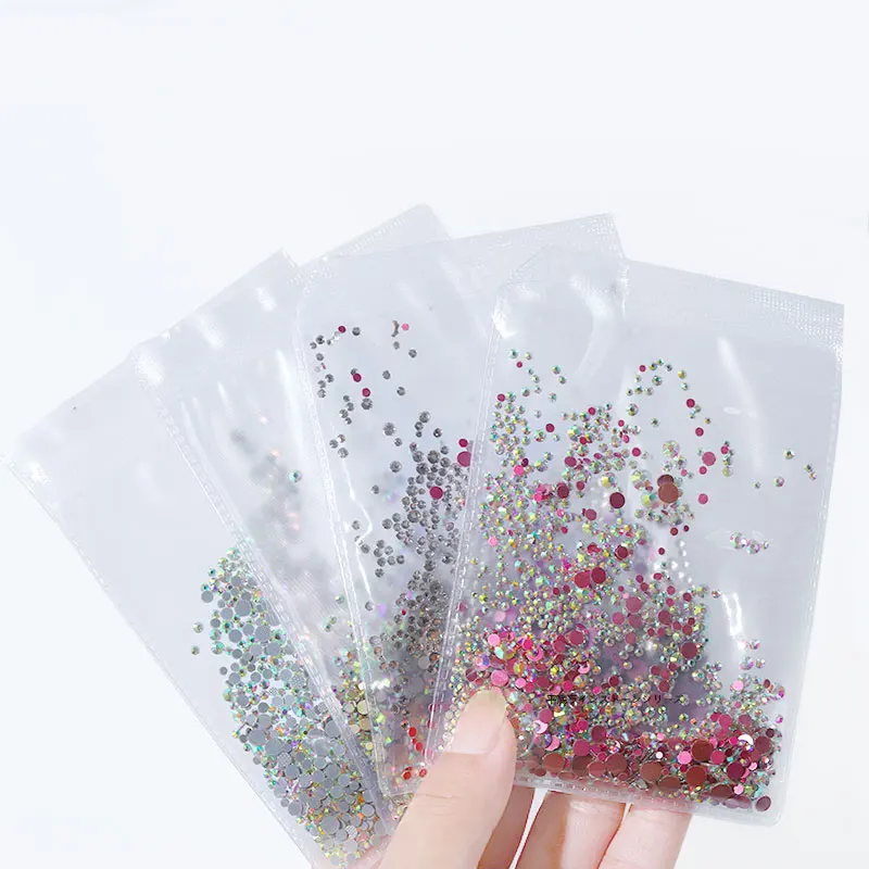 

1440Pcs/Pack Flat-back Crystals Rhinestones Nail Art Diamond Decoration Multi Size Glass Strass Nails Accessories for a Manicure