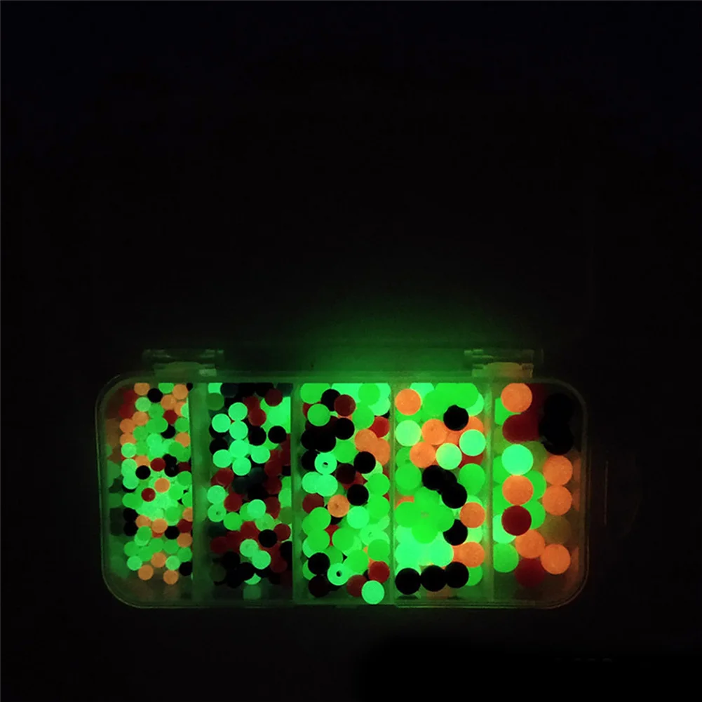 

376pcs/box Luminous Fishing Bead Replacement Round Hard Anti-collision Beans Mixed Color Beads 4-8mm Diameter 1.2-2.2mm Aperture