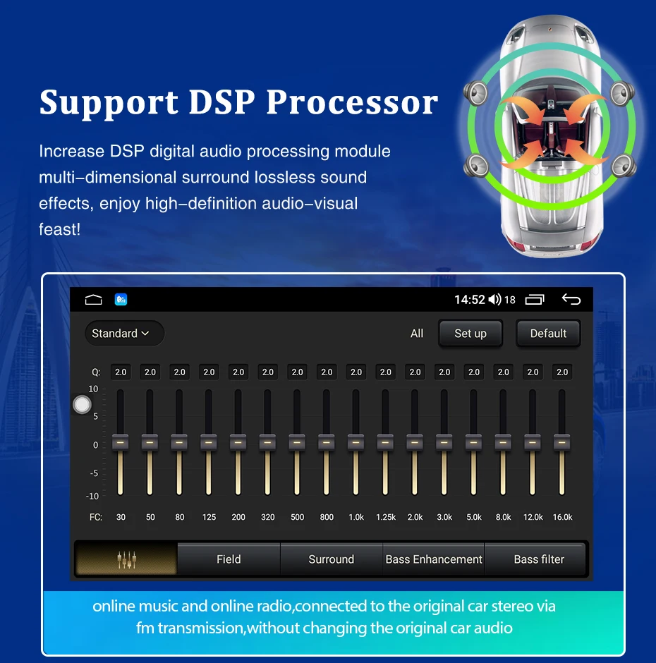 Автомобильная аудиосистема с IPS экраном Android 10 мультимедийный Авторадио плеер