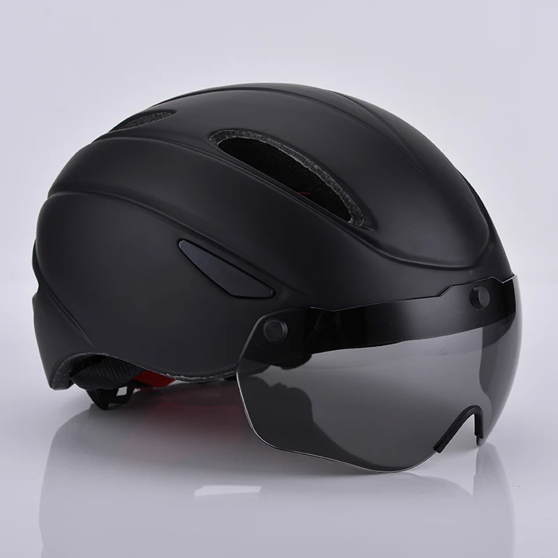 YB 18 BLK NO4 5 велосипедный шлем козырек Солнцезащитные очки объектив со светодиодным светильник casco bicicleta MTB дорожный горный велосипед шлем велосипедные очки - Цвет: YB 18 BLK