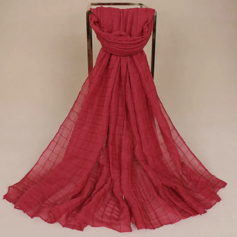 2020 новый морщинки хлопок хиджаб из жатой ткани шарф Для женщин плед шали вискозы