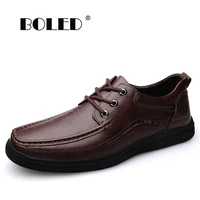 top quality comfort genuine leather men shoes breathable casual shoes flats soft loafers anti slip resistent walking shoes men