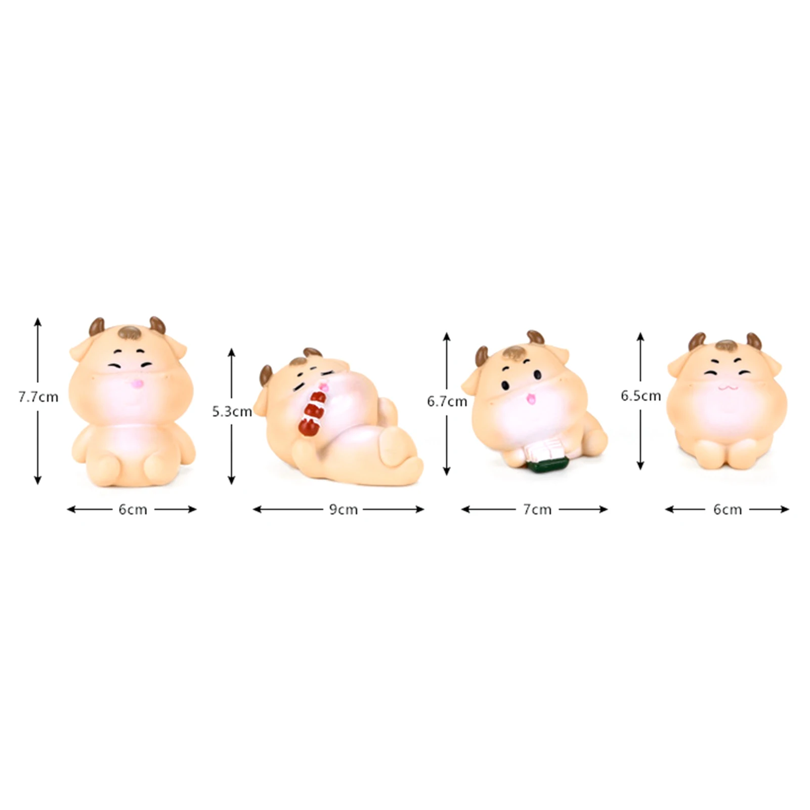 

Home New Year Ox Zodiac Ornament Model Cake Baking Decoration Car Pendant Gift New Creative Mini Cute Cartoon Pet kids Toy Gifts