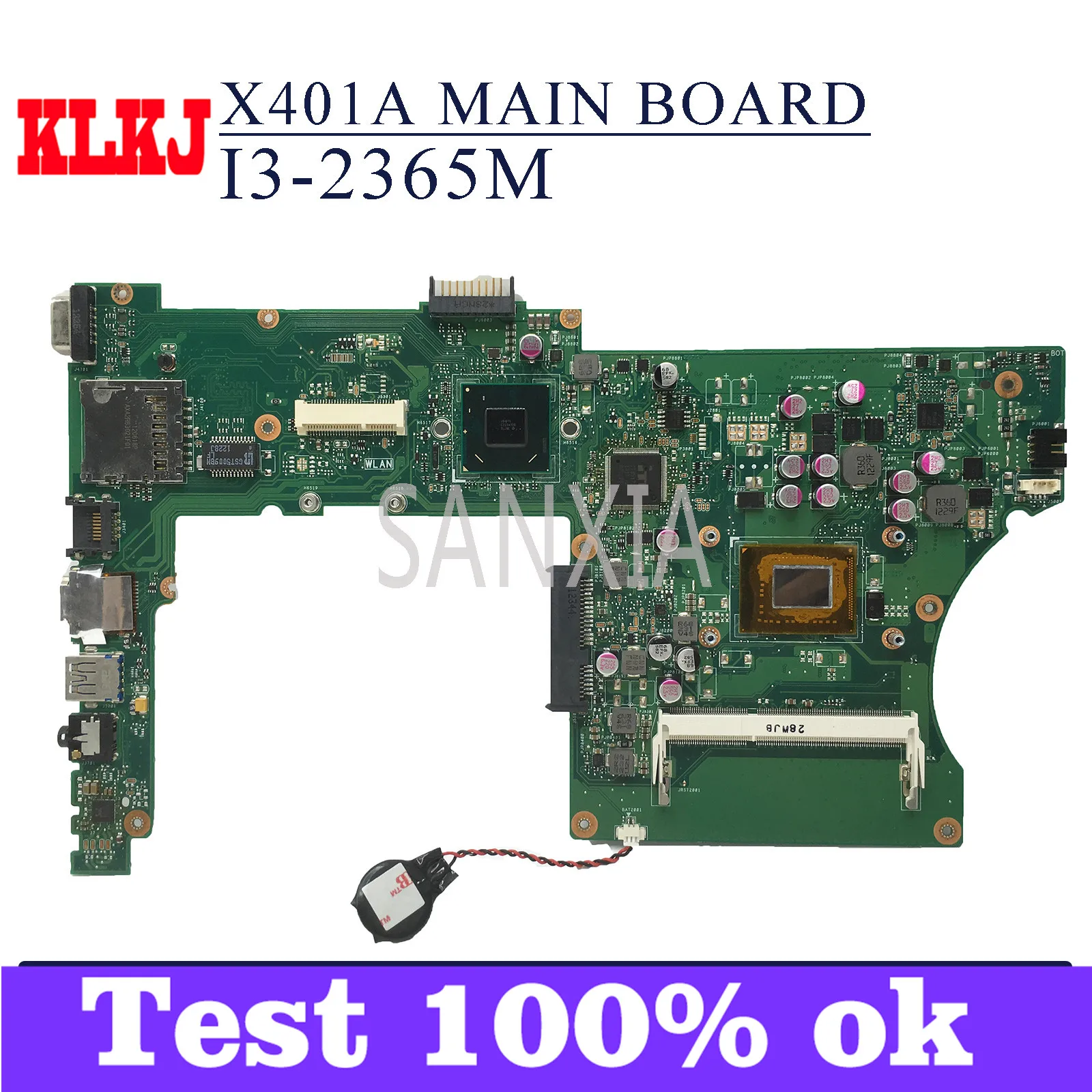 

KLKJ X401A материнская плата для ноутбука ASUS X301A X401A X501A оригинальная материнская плата I3-2350M HM76