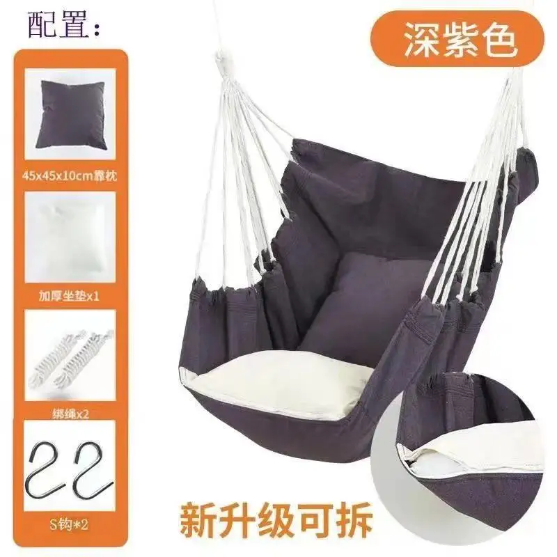

With Pillow Hanging Hammock Chair Swinging Seat Travel Camping Home Garden Adults Kids Indoor Outdoor Swing Chairs With Cushion