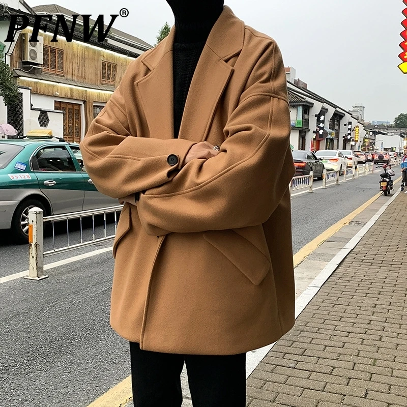 

PFNW 2021 Autumn Winter New Men's Woolen Suit Korean Loose Handsome Elegant Ins Teens Leisure Windbreaker Ins Tide Lapel 12X0959