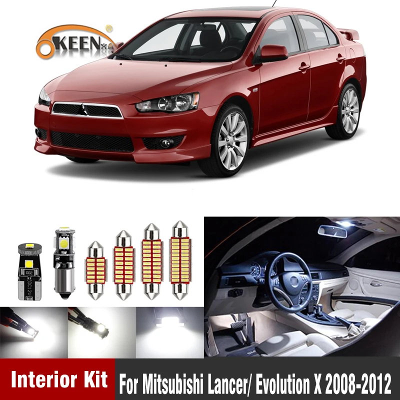 8 шт. белые светодиодные интерьерные лампы комплекты для Mitsubishi Lancer/ Evolution X 2008 2012