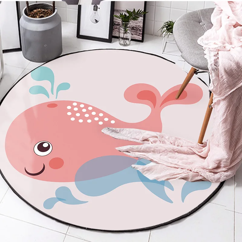 160*160cm Cartoon Animals Flamingo Round Tapete For Living Room Bedroom Home Decoration Carpet Rug Children Kids Soft Play Mat | Дом и сад